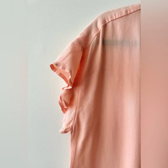 Anthropologie Cloth & Stone Peach Button Down Top - Picture 3 of 5